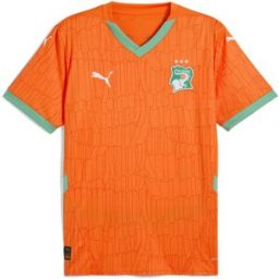 Puma Ivory Coast Home Shirt 2025 Adults Orange/Jade 2XL Male