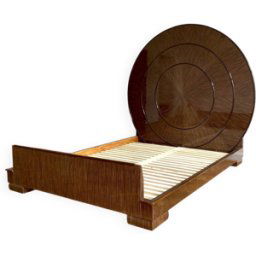Lit Art Déco inspiré d'Émile-Jacques Ruhlmann, collection GP Design bois 180x228x190