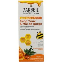 Zarbee's Zarbeil Sirop Toux & Mal De Gorge 150ml