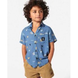 Rip Curl Chemise Grom Energy Enfant Vintage Navy 1-2 male