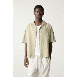 Pull&Bear Chemise Manches Courtes Lin Menthe L male