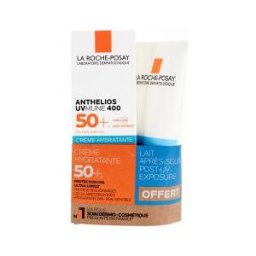 La Roche-Posay Anthelios la Roche Posay Uvmune 400 Crème Solaire Peau Sensible 50+ Avec Parfum 50 ml + Anthelios Post-Uv Exposure 75 ml Offert - Lot 2 produits