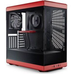 Tour midi HYTE Y40 Tempered Glass Boîtier PC noir-rouge