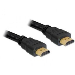 Câble de raccordement Delock HDMI Fiche mâle HDMI-A 10 m noir 82709 rond, 4K UHD, contacts dorés, torsadé Câble HDMI