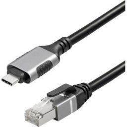 Maxtrack USB-C® / RJ45 réseau informatique Câble adaptateur CAT 6 [1x USB-C® mâle - 1x RJ45 mâle] 2.00 m noir