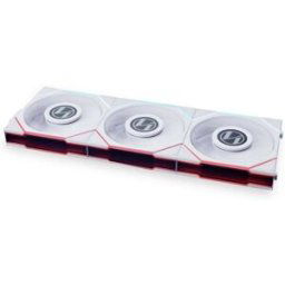 Lian-Li UNI FAN TL LCD Series, 3er Pack + Controller Ventilateur pour PC blanc (l x H x P) 124 x 120 x 28 mm avec éclairage LED, avec contrôleur de