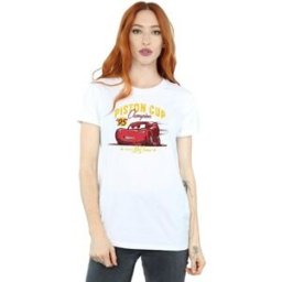 T-shirt Disney Cars Piston Cup Champion Blanc