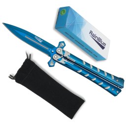 Couteau papillon balisong bleu 23,5cm ALBAINOX