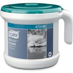 Distributeur portable de papier d'essuyage Reflex Tork - 473186 - dévidage central feuille à feuille - pour bobine M4