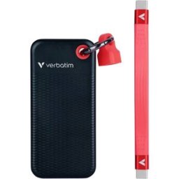 Verbatim Pocket 1 TB Disque dur externe SSD USB-C® (USB 3.2 Gen 2) noir, rouge 32192