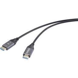 Câble de raccordement SpeaKa Professional HDMI / fibre optique Fiche mâle HDMI-A, Fiche mâle HDMI-A 60 m noir SP-12842680 8K UHD, AOC (câble optique actif)