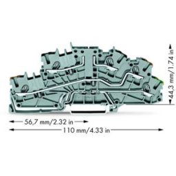Borne à étages WAGO 2003-6643 5.20 mm ressort de traction gris 50 pc(s)