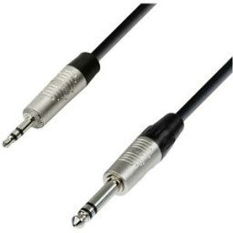 Câble de raccordement Adam Hall K4BVW0300 Jack instruments [1x Jack mâle 3.5 mm - 1x Jack mâle 6,3 mm (stéréo)] 3.00 m noir