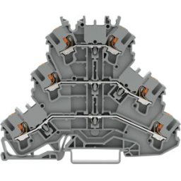 WAGO 2202-3201 Bloc de jonction traversant à 3 étages connexion Cage Clamp gris 50 pc(s)