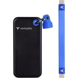 Verbatim Pocket 2 TB Disque dur externe SSD USB-C® (USB 3.2 Gen 2) noir, bleu 32195