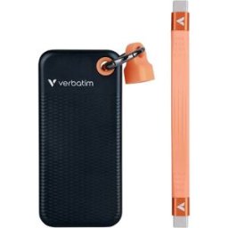 Verbatim Pocket 2 TB Disque dur externe SSD USB-C® (USB 3.2 Gen 2) noir, orange 32197