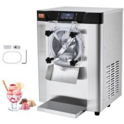 VEVOR Sorbetière Commerciale Rendement 12 L/h, Turbine à Glace 1295 W Saveur Unique, Machine à Glace Électrique Cylindre en Inox de 4,5 L, Pré-refroidissement Automatique, Panneau LED, pour Snack-bars