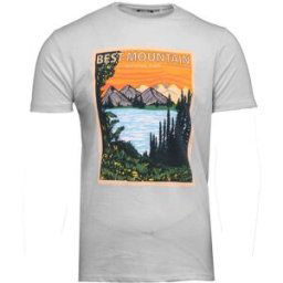 Tee shirt col rond imprimé paysage de montagne Homme BEST MOUNTAIN