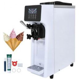 VEVOR Machine à Crème Glacée Commerciale 10 L/h 900 W 1 Saveur, Machine à Glace Italienne Trémie 4 L, Panneau LCD, Pré-refroidissement Nettoyage Automatique, pour Yaourt Café Snack-Bar Restaurant