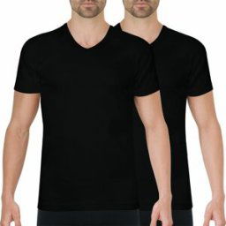 Athena Lot de 2 Tee shirts col V homme Coton Bio noir XXL male