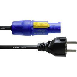 Câble de raccordement alimentation Cordial CFCA 1,5 S [1x Prise mâle + contact de protection - 1x PowerCon mâle] bleu 1.50 m