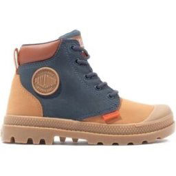 Bottes enfant Palladium Pampa HI Cuff Kids Boots - Dear Brown/Mid Indigo Beige