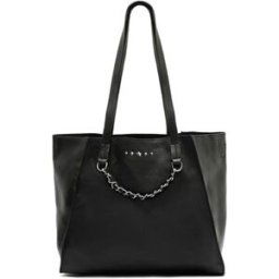 Sac bandoulière Misako Yaku grand sac shopper avec détails Noir