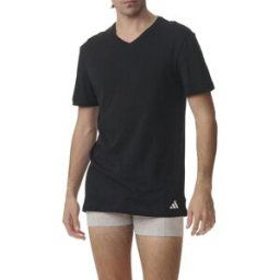 Eminence Lot de 3 tee-shirts homme col V Active Core Cotton Adidasport noir en coton XL male