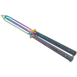 Couteau papillon 24,5cm balisong rainbow entraînement