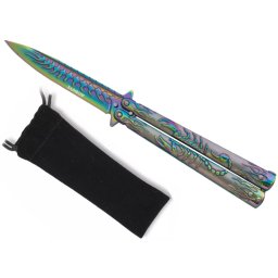 Couteau papillon balisong rainbow scorpion ALBAINOX