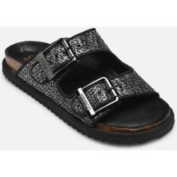 Sandal laminated rafia par Colors of California Argent 40 Femme