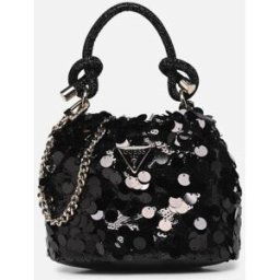 Holiday Shine Top Handle Pouch par Guess Noir T.U Sacs