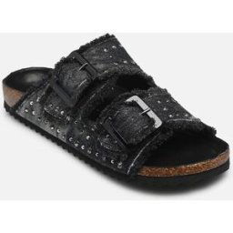 Two buckle denim sandal par Colors of California Noir 36 Femme