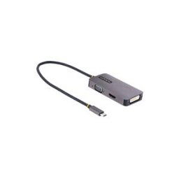 StarTech.com USB C Video Adapter, USB C to HDMI DVI VGA Adapter, Up to 4K 60Hz, Aluminum, Multiport Video Display Adapter for Laptops, Thunderbolt 3/4 Compatible, USB Type C Monitor Adapter - USB C Travel Adapter (118-USBC-HDMI-VGADVI) - station d'accueil