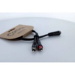 Adaptateur Y Cordial 14889 Jack / Cinch-RCA audio [1x Jack femelle 3.5 mm - 2x Cinch-RCA femelle] 0.30 m noir gaine en PVC, câble jumelé