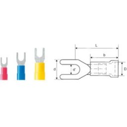 Weidmüller 9200300000 Cosse à fourche 0.50 mm² 1.50 mm² Ø du trou=3.7 mm partiellement isolé rouge 100 pc(s)