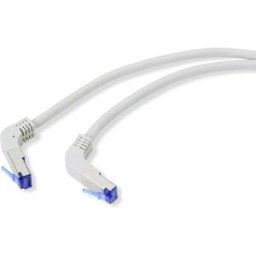 Renkforce RF-4892520 RJ45 Câble réseau, câble patch CAT 6a S/FTP 20.00 m gris coudé à 90 ° vers le bas 1 pc(s)