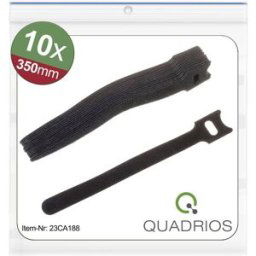 Quadrios 23CA188 Collier de serrage auto-agrippant pour grouper partie velours et partie agrippante (L x l) 350 mm x 14 mm noir 10 pc(s)