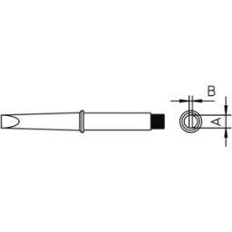 Weller 4CT5B7-1 Panne de fer à souder forme de burin, droite Taille de la panne 2.4 mm Contenu 1 pc(s)