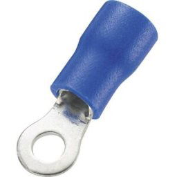 TRU COMPONENTS 746087 Cosse à oeillet Section max.=2.50 mm² Ø du trou=3.2 mm partiellement isolé bleu 100 pc(s)