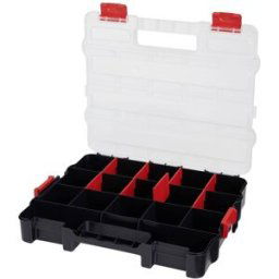 pour latelier Alutec 56070 Coffret de rangement (l x H x P) 330 x 60 x 270 mm Nombre de compartiments: 17 séparations variables Contenu 1 pc(s)