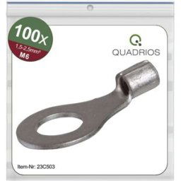 Quadrios 23C503 Cosse à oeillet Section max.=2.5 mm² Ø du trou=6.5 mm non isolé 100 pc(s)