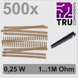 TRU COMPONENTS TC-12888464 T22P059 Jeu de résistances à couche carbone sortie axiale 0.25 W 5 % 500 pc(s)