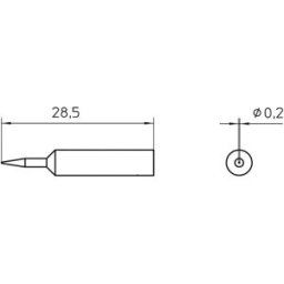 Panne de fer à souder forme ronde Weller XNT 1S Taille de la panne 0.2 mm 1 pc(s)