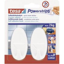 Crochet large ovale tesa Powerstrips® tesa 58013-00049-20 blanc 2 pc(s)