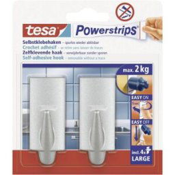 Crochet tesa Powerstrips® large Trend tesa 58055-00004-20 chrome (mat) 2 pc(s)