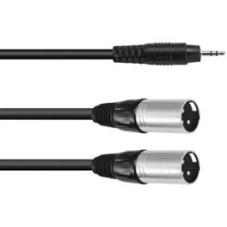 Omnitronic 30225158 XLR Câble adaptateur [1x Jack mâle 3.5 mm - 2x XLR mâle 3 pôles] 1.50 m noir