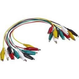 Set de cordons de mesure VOLTCRAFT KS-280/0.1 pinces crocodile pinces crocodile 0.28 m noir, rouge, jaune, vert, blanc 1 set