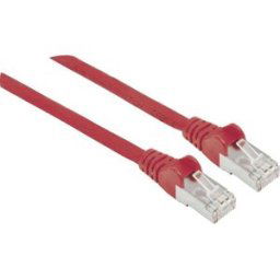 Intellinet 740821 RJ45 Câble réseau, câble patch CAT 6a S/FTP 2.00 m rouge feuille de blindage, blindage par tresse, blindé, sans halogène 1 pc(s)
