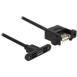 Delock Câble USB USB 2.0 USB-Micro-B femelle, USB-A femelle 0.25 m noir 85109